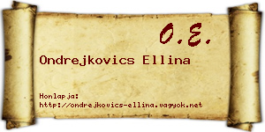 Ondrejkovics Ellina névjegykártya